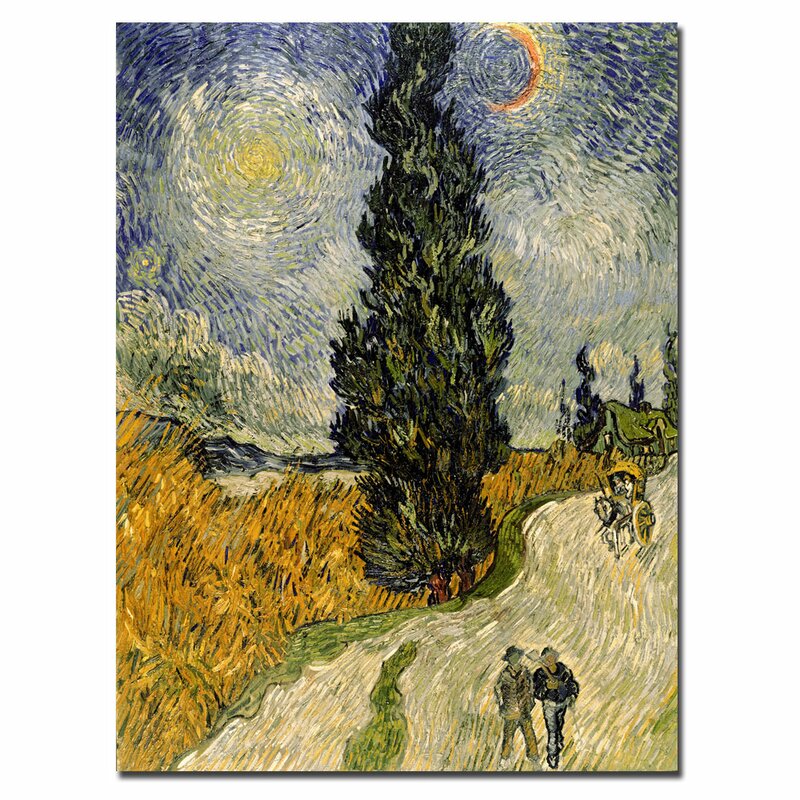 Vault W Artwork Road With Cypresses 10 By Vincent Van Gogh Painting Print On Canvas Reviews Wayfair