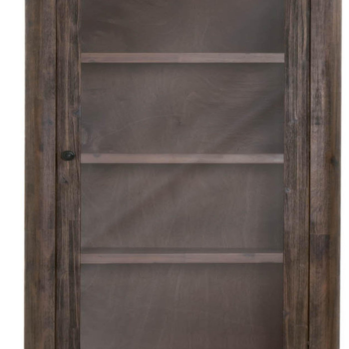 Union Rustic Wooden Curio Cabinet With Three Storage Drawers And