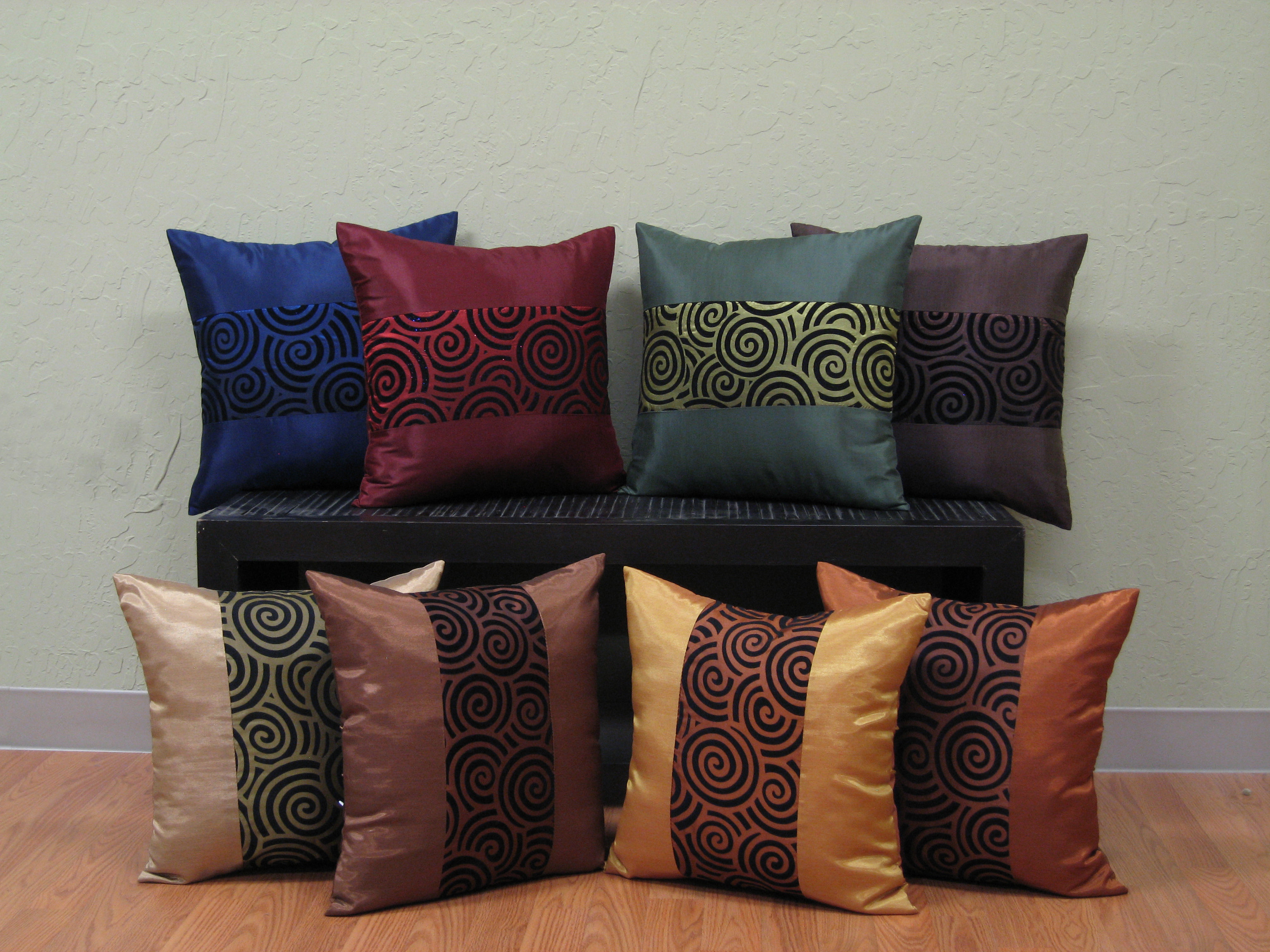 Winston Porter Johson Thai Silk Look Swirl Pillow Covers Set Of 2