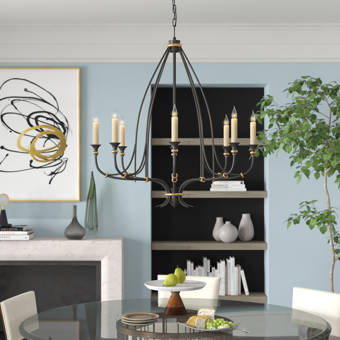 Gabby Kayleigh 8 Light Candle Style Wagon Wheel Chandelier Reviews Perigold