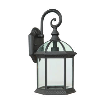 Ebern Designs Guang Black 1 Bulb Outdoor Armed Sconce Wayfair