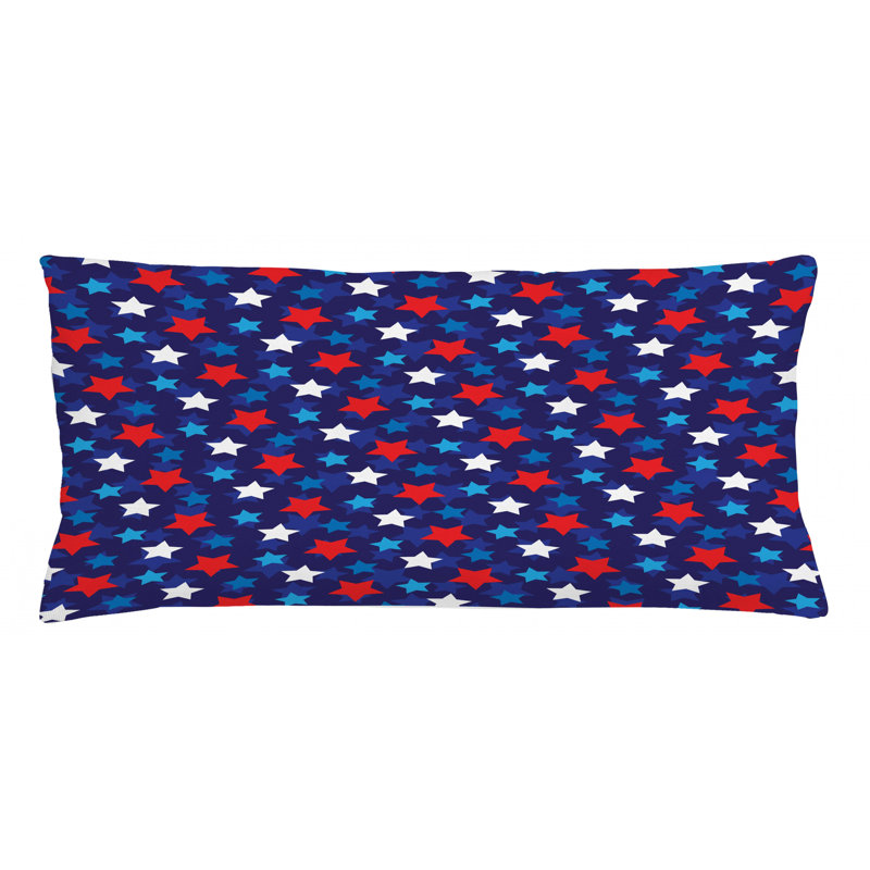 Ebern Designs Reo American Flag Stars Outdoor Cushion Cover