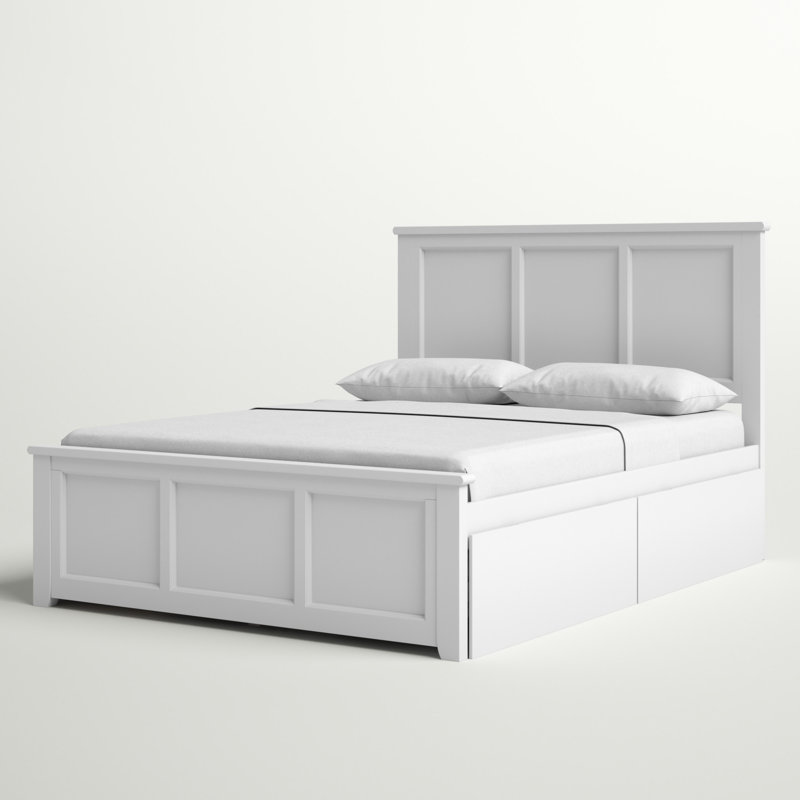 similar,incomplete)))Amear Solid Wood Storage Platform Bed with Under Bed Drawers Size: Full, Color: White