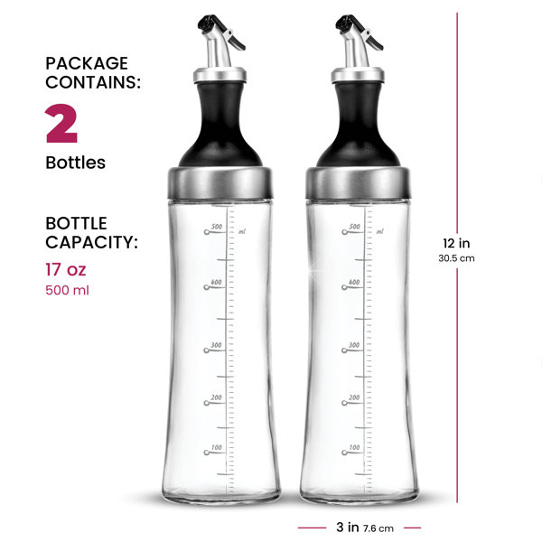 Prep Savour Glass 2 Piece Oil And Vinegar Cruet Set Reviews Wayfair