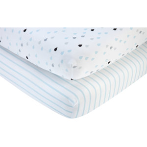 Happy Little Clouds Fitted Crib Sheets (Set of 2)