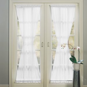 Sheer Voile Solid Sheer Rod Pocket Single Curtain Panel