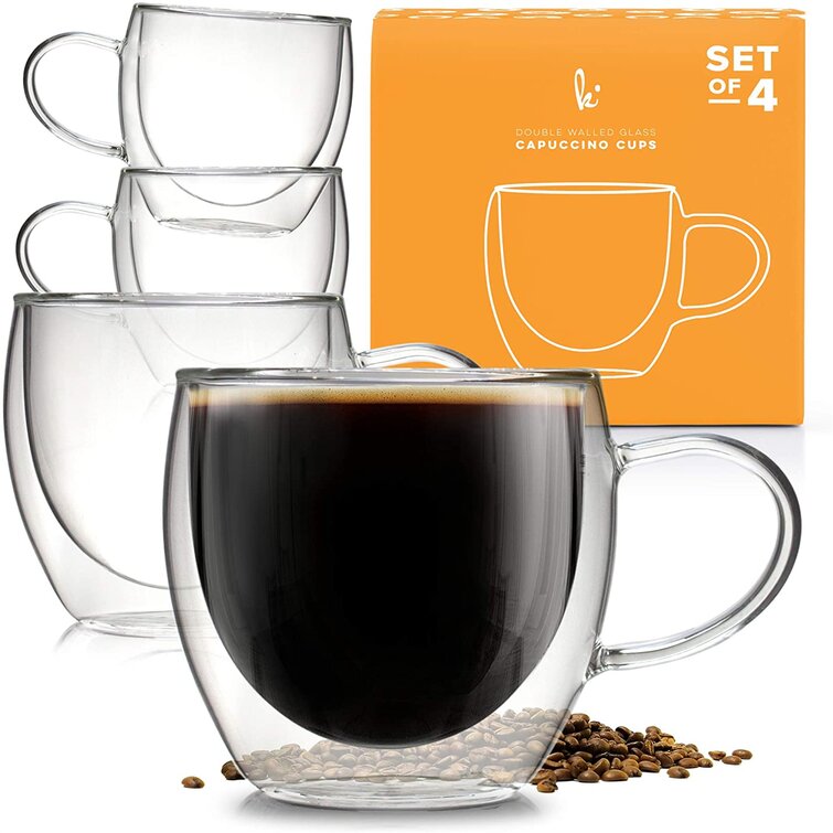 Double Wall Glass Espresso Coffee Cup Tea Mug Insulated Mugs Small Hot Cups Sets