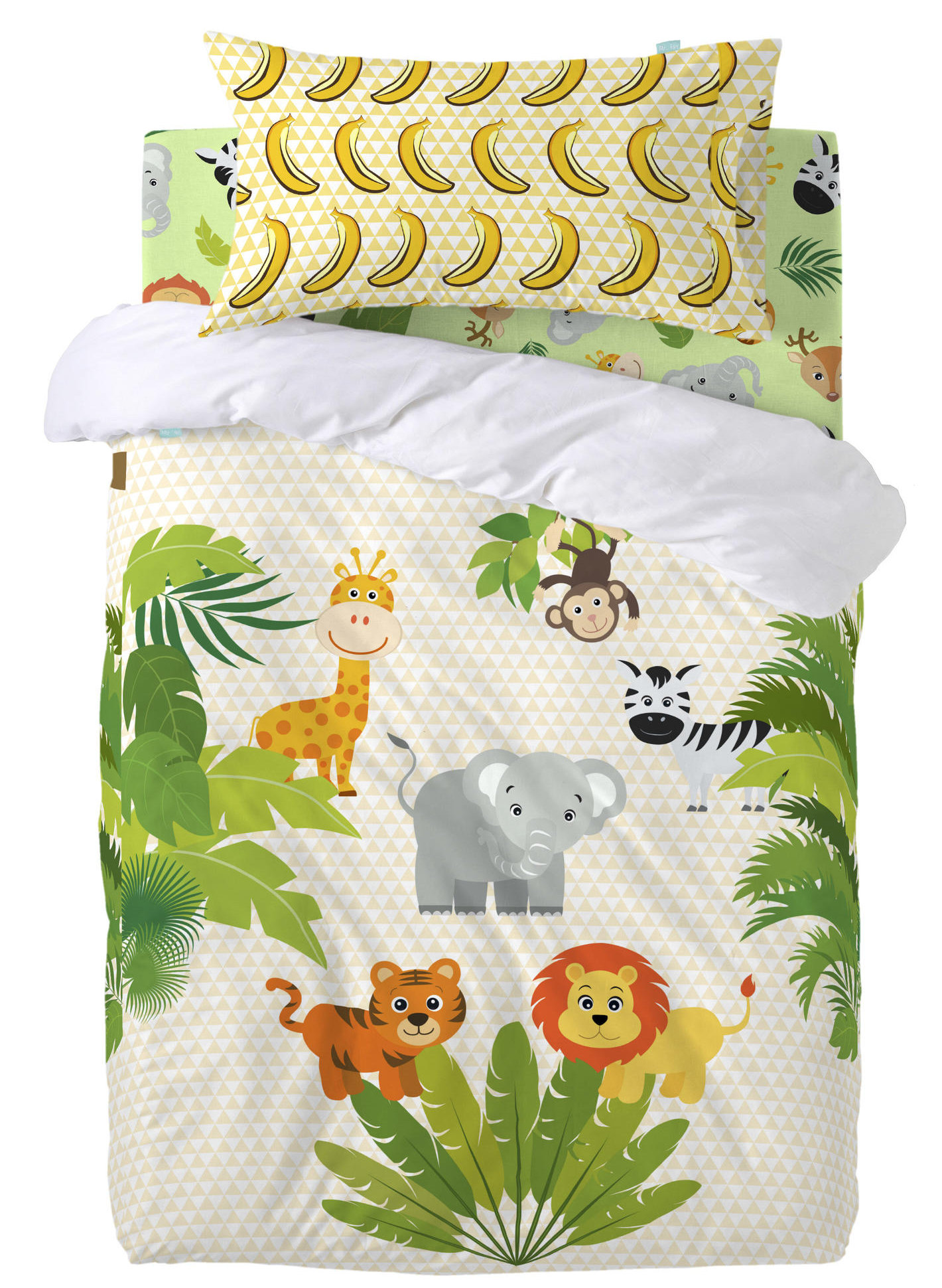 green fitted cot sheet