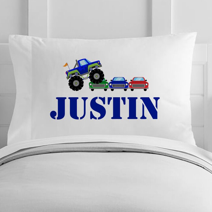 Personalized Monster Truck Rally Toddler Pillow Case