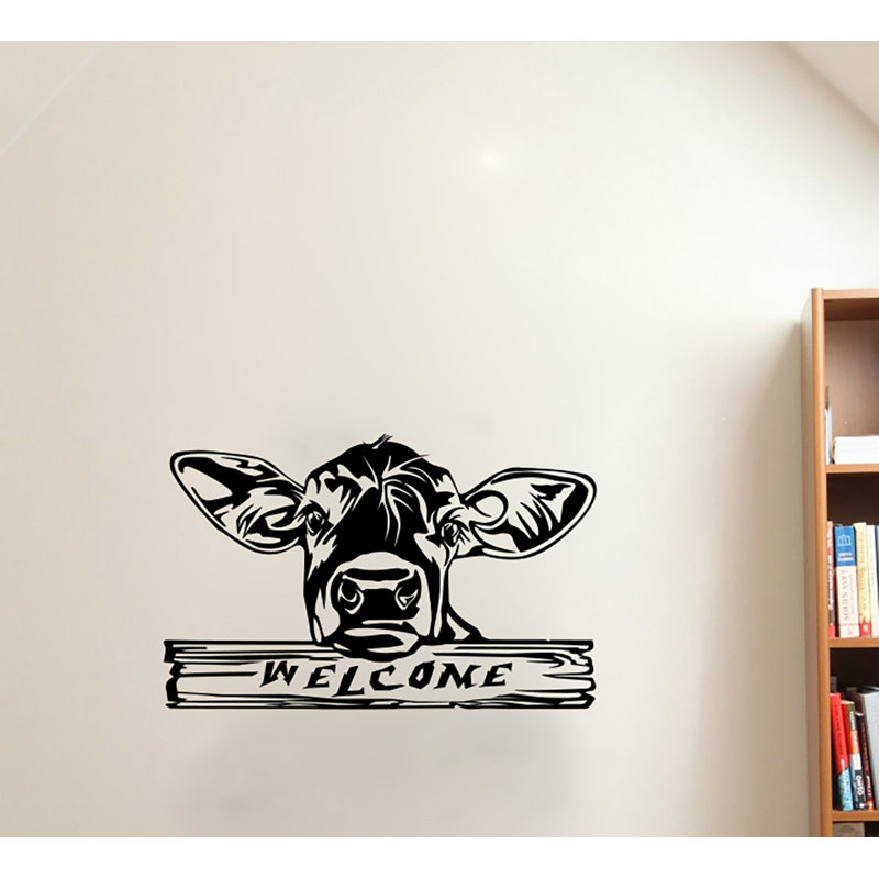 Gracie Oaks Cow Face Welcome Sign Vinyl Words Wall Decal Wayfair Keep a family cow and enjoy delicious milk, cream, cheese and more. cow face welcome sign vinyl words wall decal