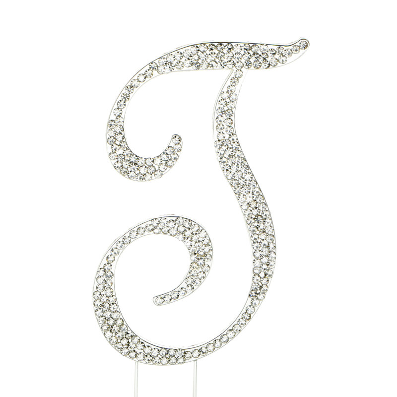 "T" Rhinestone Cake Topper