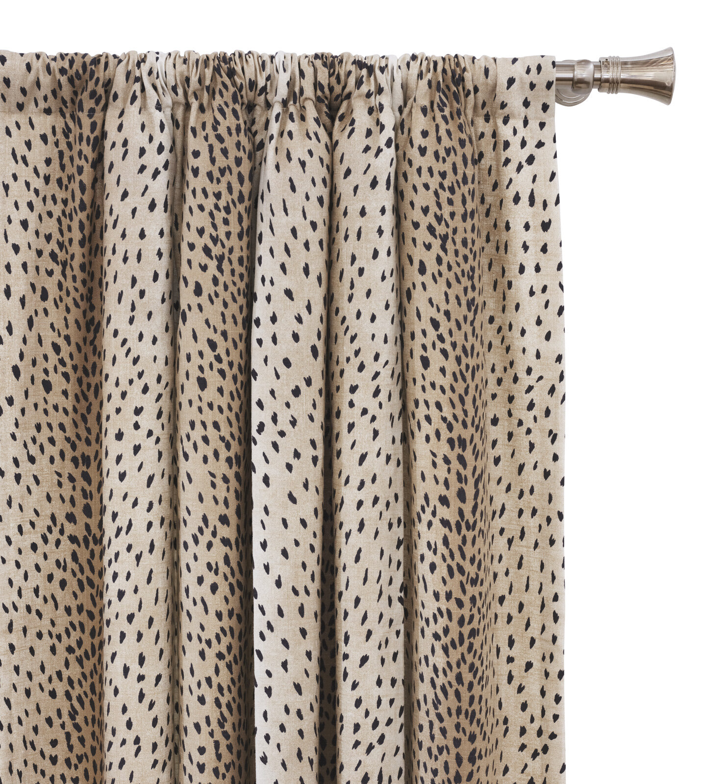 Ines Spotted Animal Print Room Darkening Rod Pocket Single Curtain Panel