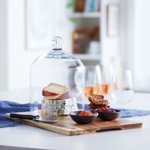 Marble and Acacia Wood Hexagonal Serving or Cheese Board