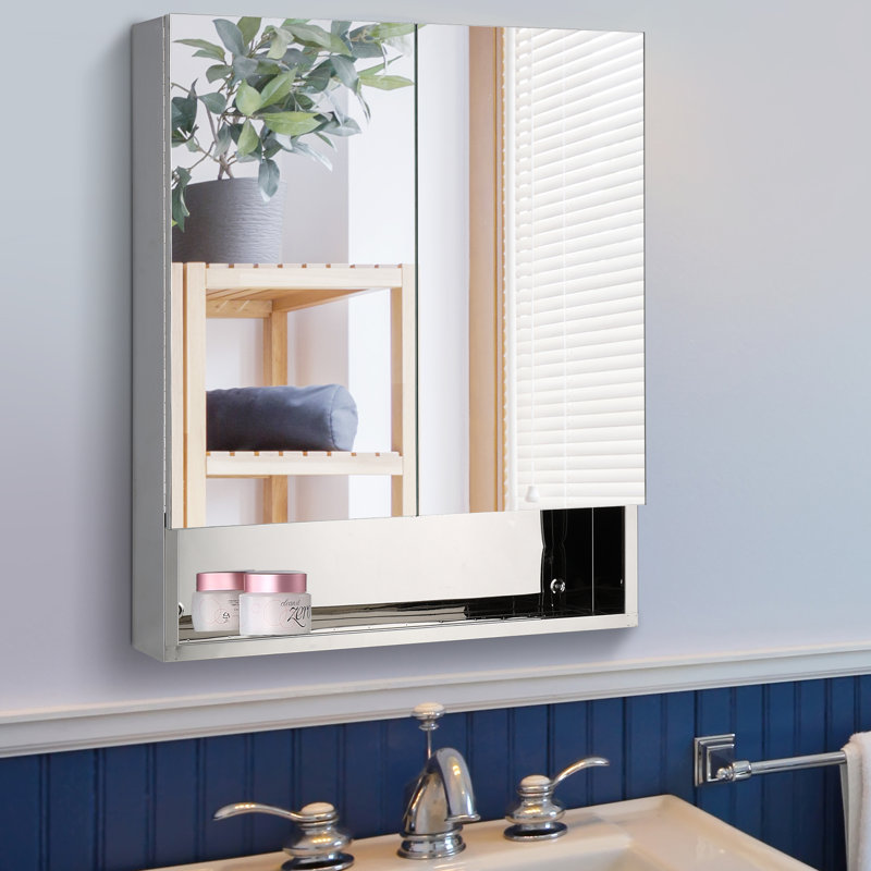Orren Ellis Aldarondo 23 5 X 27 5 Surface Mount Framed Medicine Cabinet Reviews Wayfair