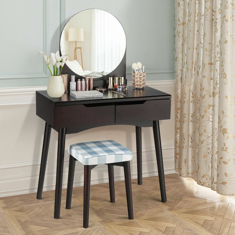 Gracie Oaks Hundt Vanity Set With Mirror Reviews Wayfair