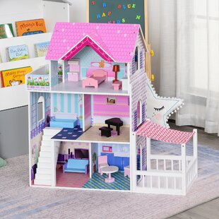 URBN Toys Children Wooden Doll House Furniture Gift Toy Sets Bathroom