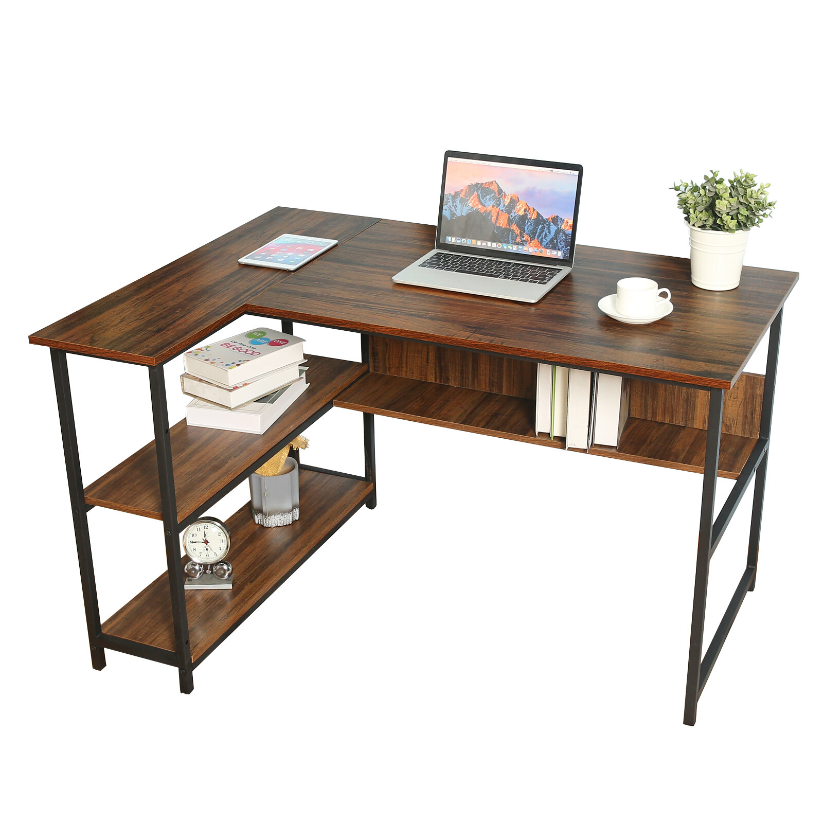 corner computer desk oak finish