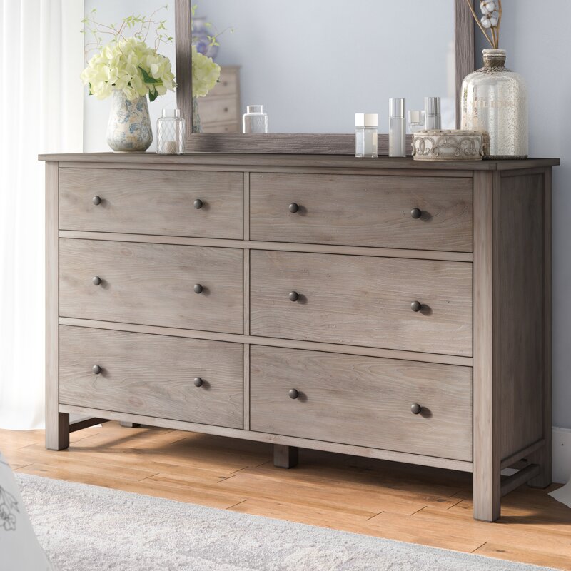 Lark Manor Aguirre 6 Drawer Dresser With Mirror Reviews Wayfair