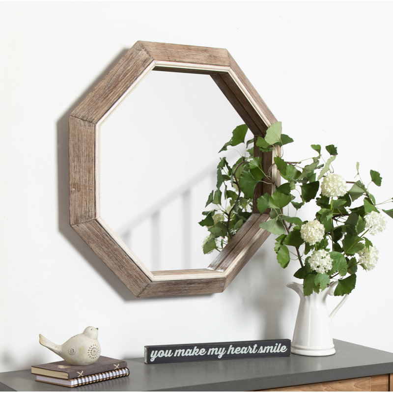 Three Posts Coldfield Large Wooden Octagon Wall Mirror Wayfair