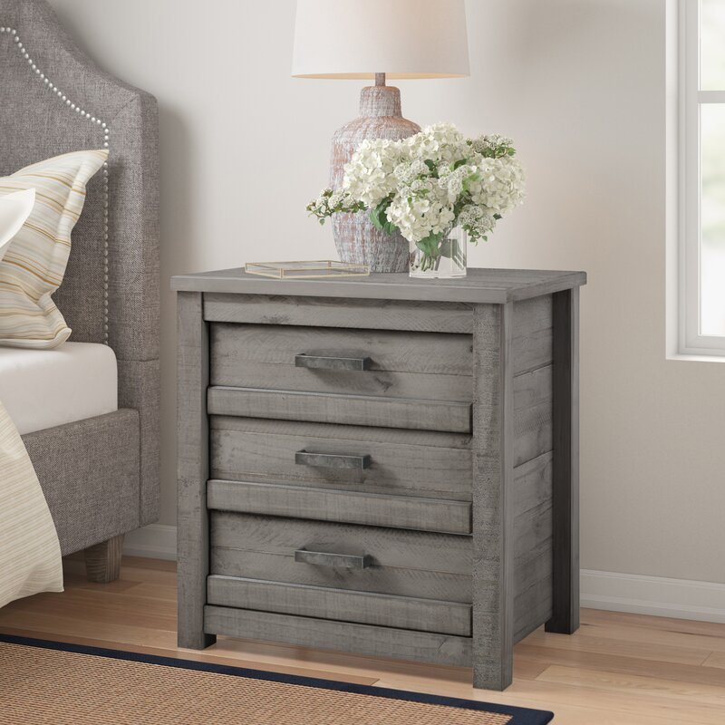 Three Posts Romney 3 Drawers Nightstand Reviews Wayfair