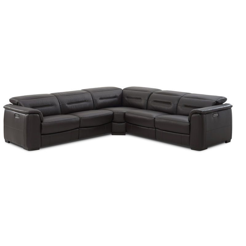 Red Barrel Studio Isham 113 Wide Genuine Leather Symmetrical Reclining Corner Sectional Wayfair