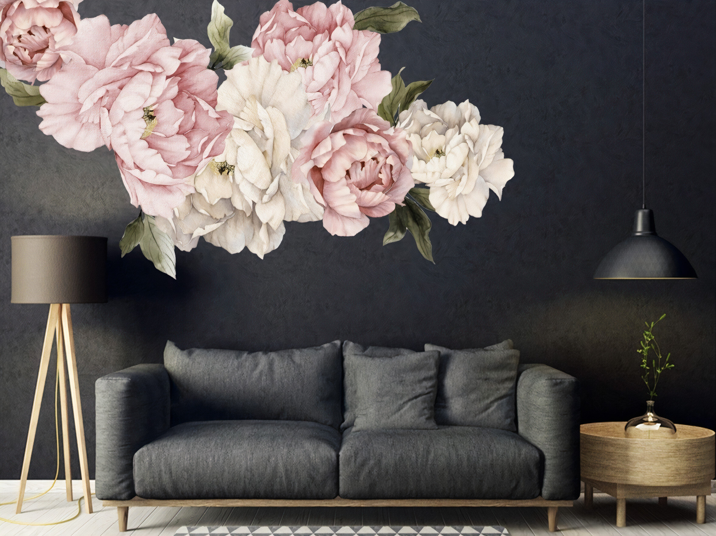 2* Removable Peony Flowers Wall Sticker PVC Decal DIY Home Room Decor Art Mural 