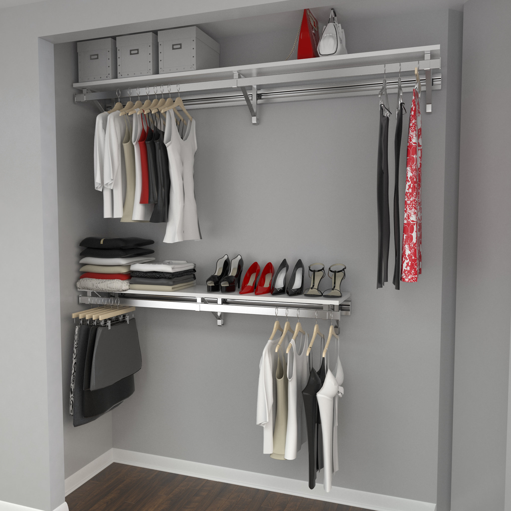 Rebrilliant Flemingdon Heavy Duty Closet System Reviews Wayfair