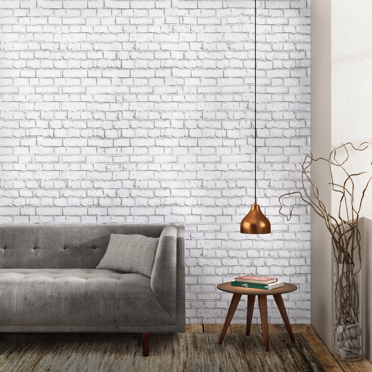 Gray Brick Peel and Stick Wall paper Self Adhesive Contact Paper Decor Stick Lw 