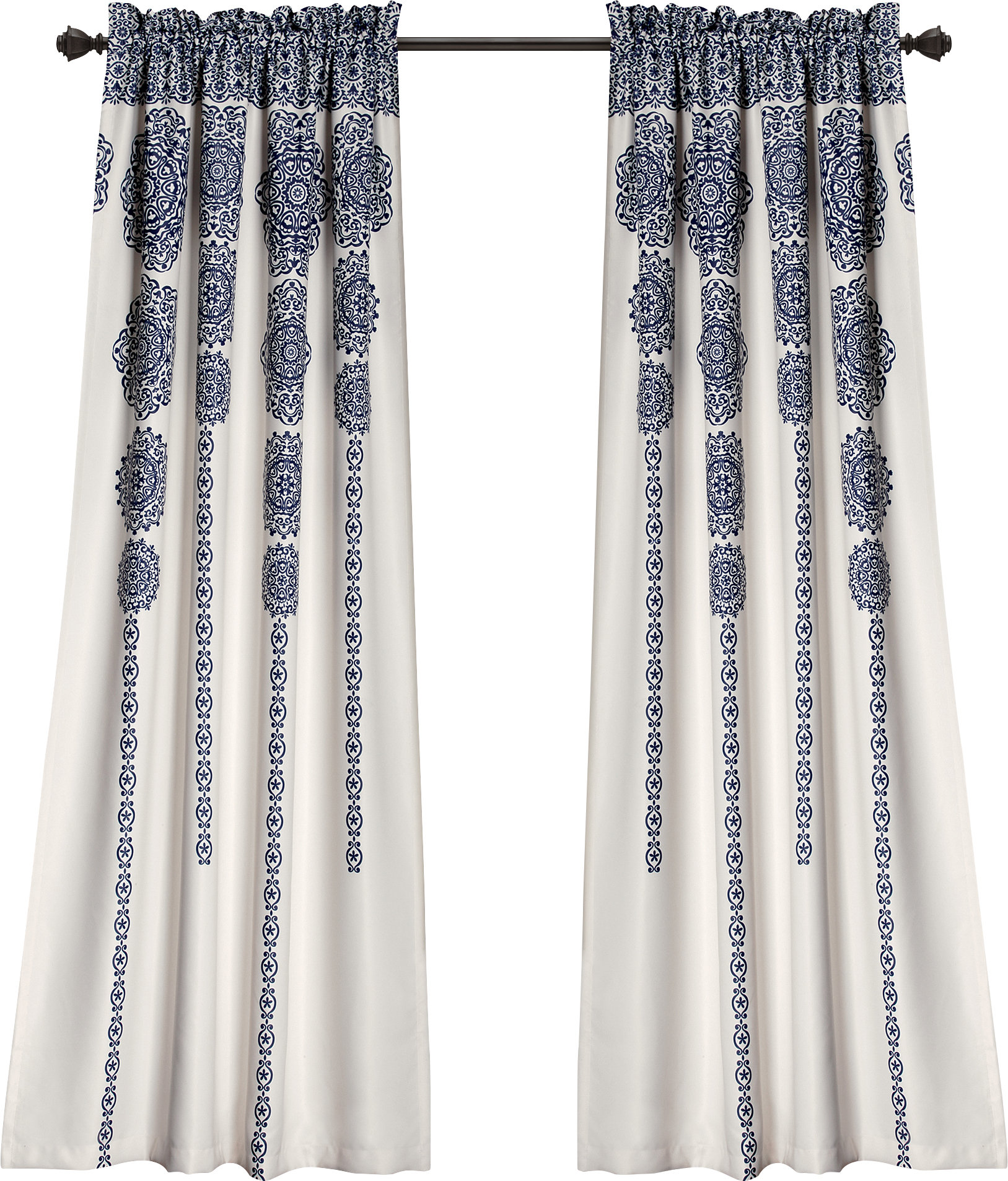 Bremond Ikat Room Darkening Thermal Rod Pocket Curtain Panels