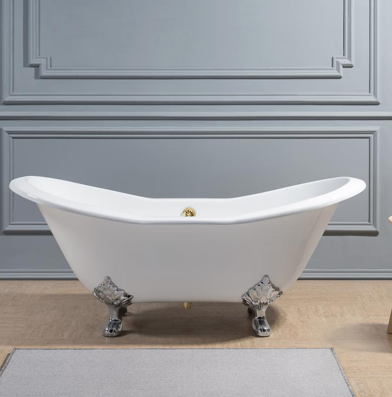 Streamlinebath Cast Iron 72 X 31 Clawfoot Soaking Bathtub Wayfair