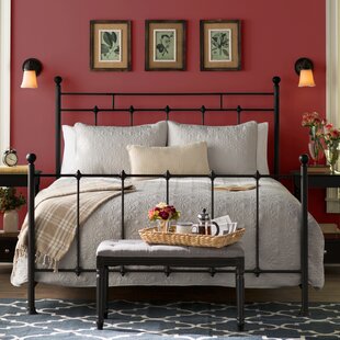 Bronze Metal and Cherry Finish King Size Poster Bed Beautiful & SHIPS FREE 