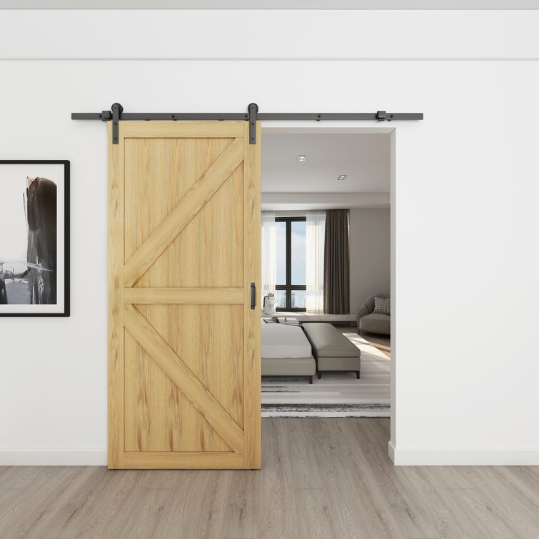 Calhome Paneled Wood And Metal Barn Door | Wayfair