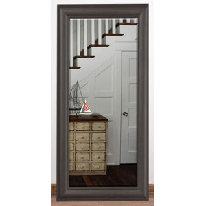 Rectangle Dark Walnut  Beveled Wall Mirror