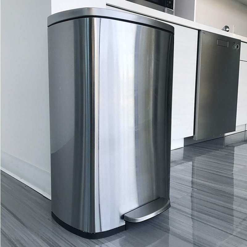 Softstep Stainless Steel 13 Gallon Step On Trash Can Reviews Softstep Stainless Steel 13 Gallon Step