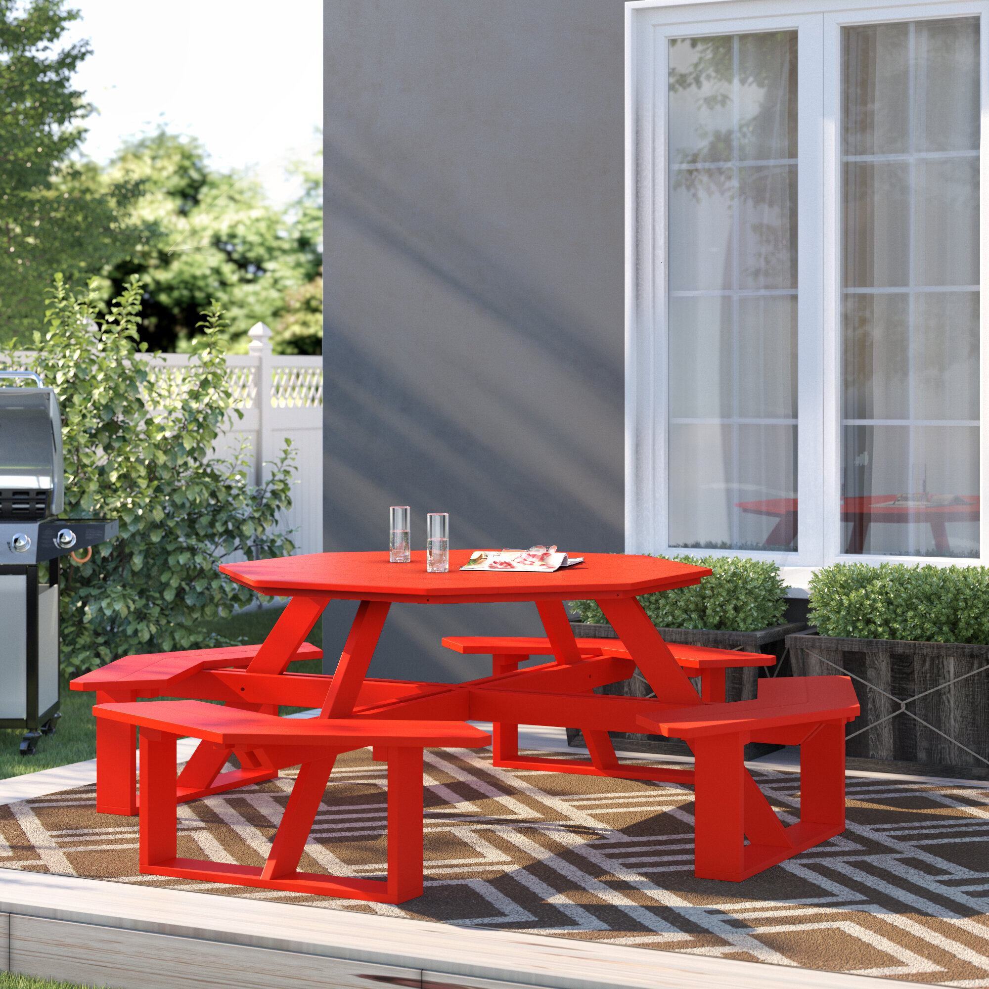 picnic table red