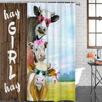 Dairy Cows Easy Moisten 3D Shower Curtain Waterproof Fabric Bathroom Decoration 
