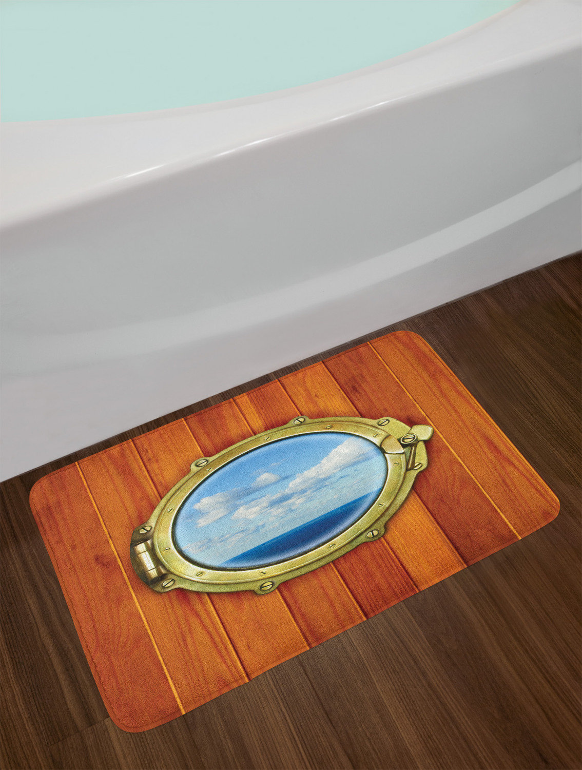 Ambesonne Bath Mat with Non Slip Backing Pirinted Plush Bathroom Decor