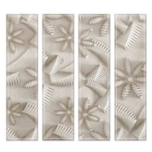 Crystal 3" x 12" Beveled Glass Subway Tile in Slate by