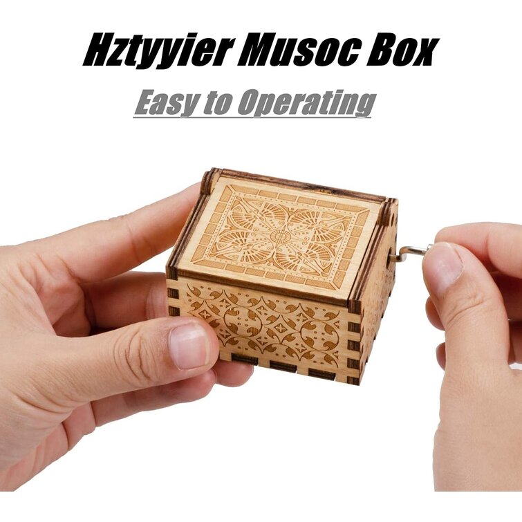 Home Decoration,Crafts,Toys The Simpsons Antique Carved Hand Crank Wood Music Box For Kids Children Gifts MOGOI Wooden Music Box