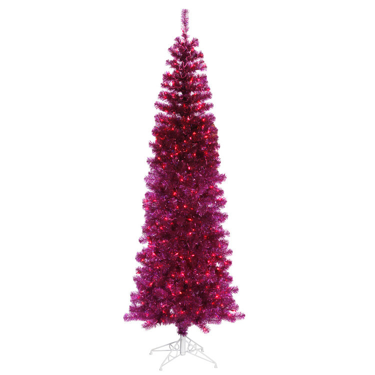 Vickerman 9 Pink Pine Artificial Christmas Tree With 550 Single Colored Lights Wayfair