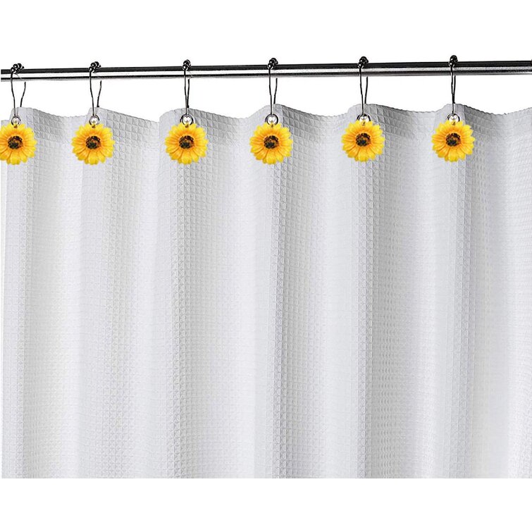 AOACreations Shower Curtain with Hooks for Bathroom Floral Crown Design 