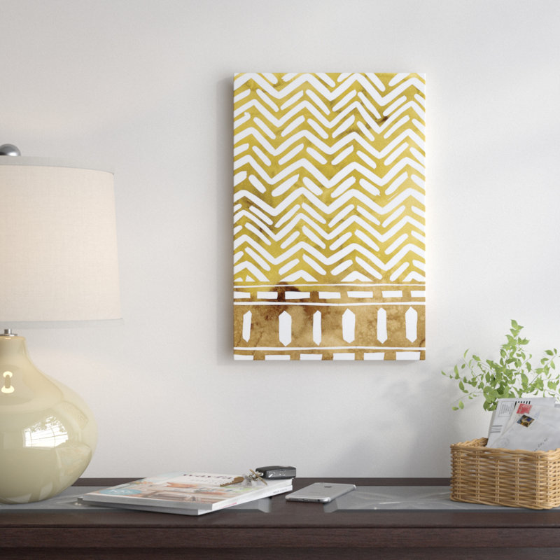 East Urban Home Mud Cloth Motif I Painting Print On Wrapped