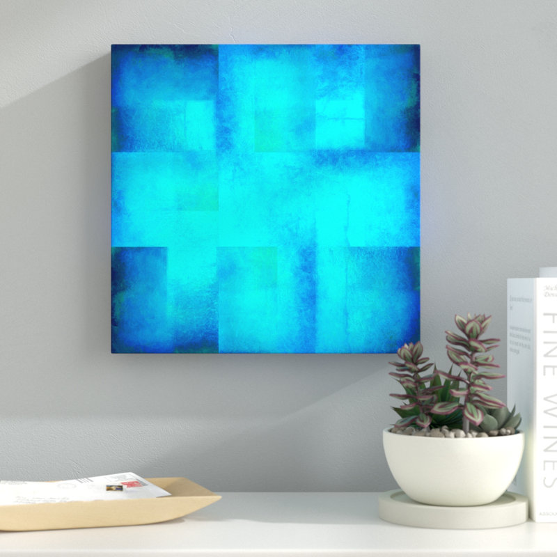 Ebern Designs Dream Big Abstract In Blue Contemporary Modern Graphic Art Print On Canvas Wayfair