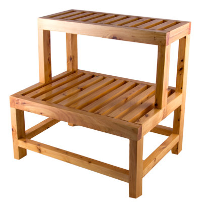 MultiPurpose 2Step Wood Step Stool with 550 lb Load Capacity Alfi Brand
