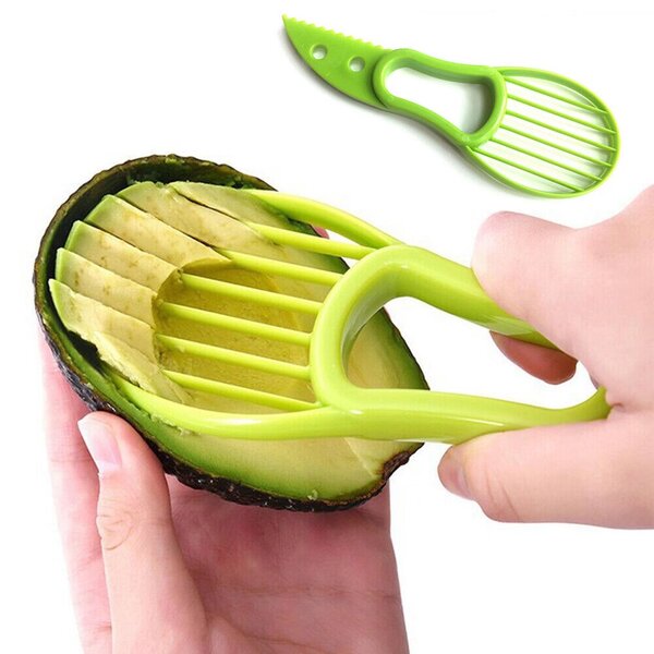 multi-function avocado cutting and core remover （2 pack）Avocado slicer Green 3-in-1 avocado tool 
