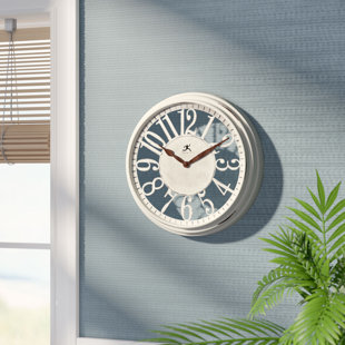 Review Gingras 12 Round Antique White Wall Clock by Rosecliff Heights