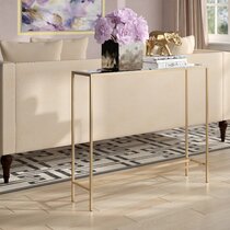 mirrored slim console table