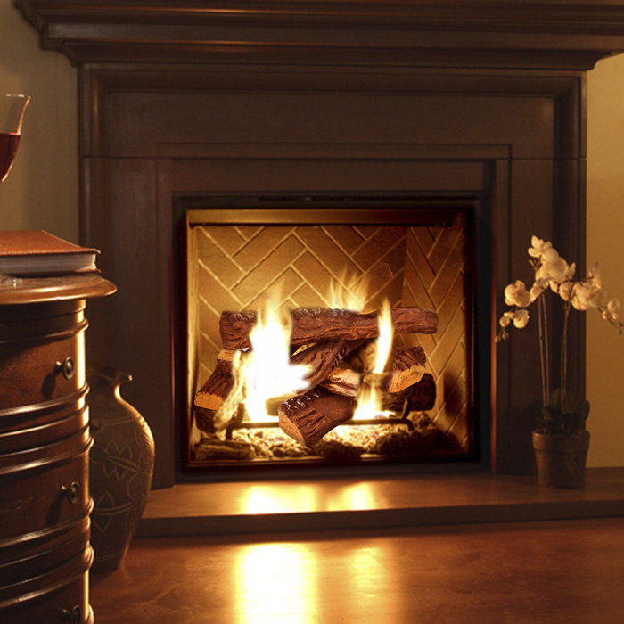 Barton Fireplace Petite Gas Ceramic Decoration Logs Wayfair Ca