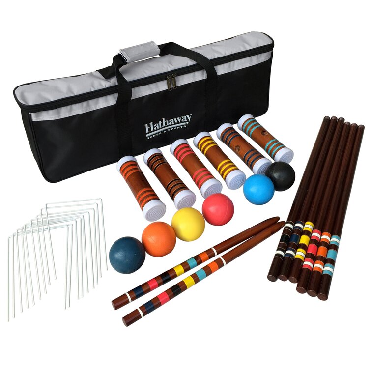 Several Styles Available Premium 6-Player Croquet Set for Adults & Kids 