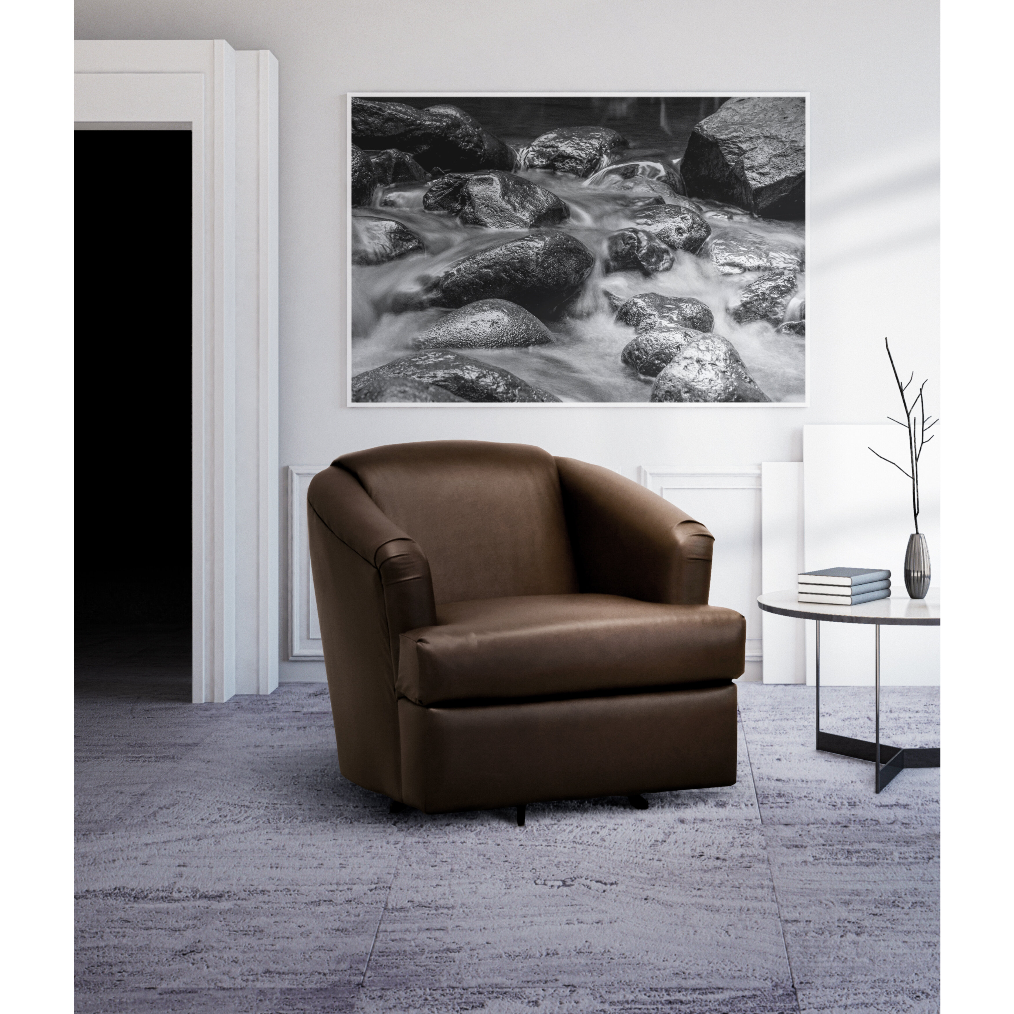 plush leather swivel chair